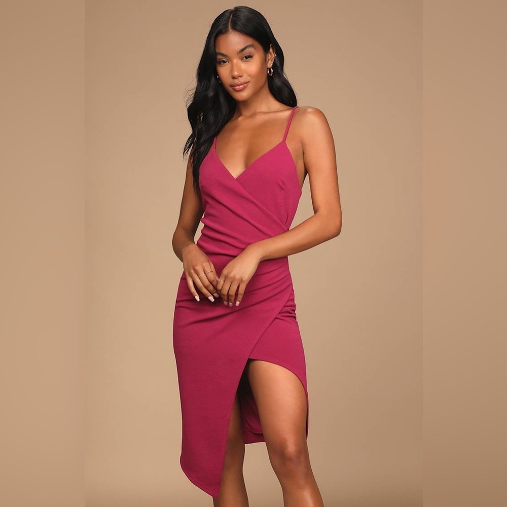 ✨ Olia Surplice Asymmetrical Dress